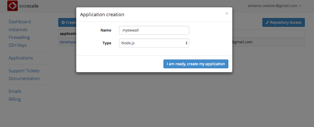 create PaaS app on ZelusIT